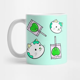 Kitty and Lollipops (Green) Mug